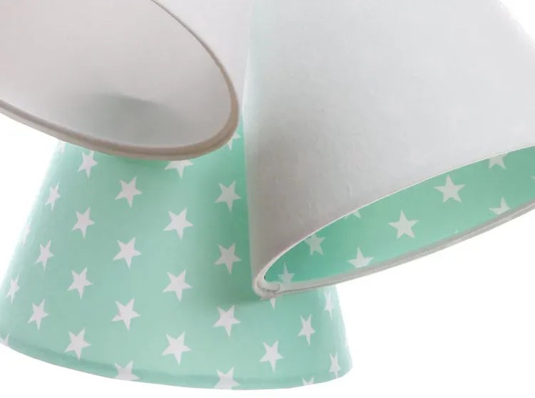 Biało-zielona dziecięca lampa wisząca w gwiazdki G4-D32