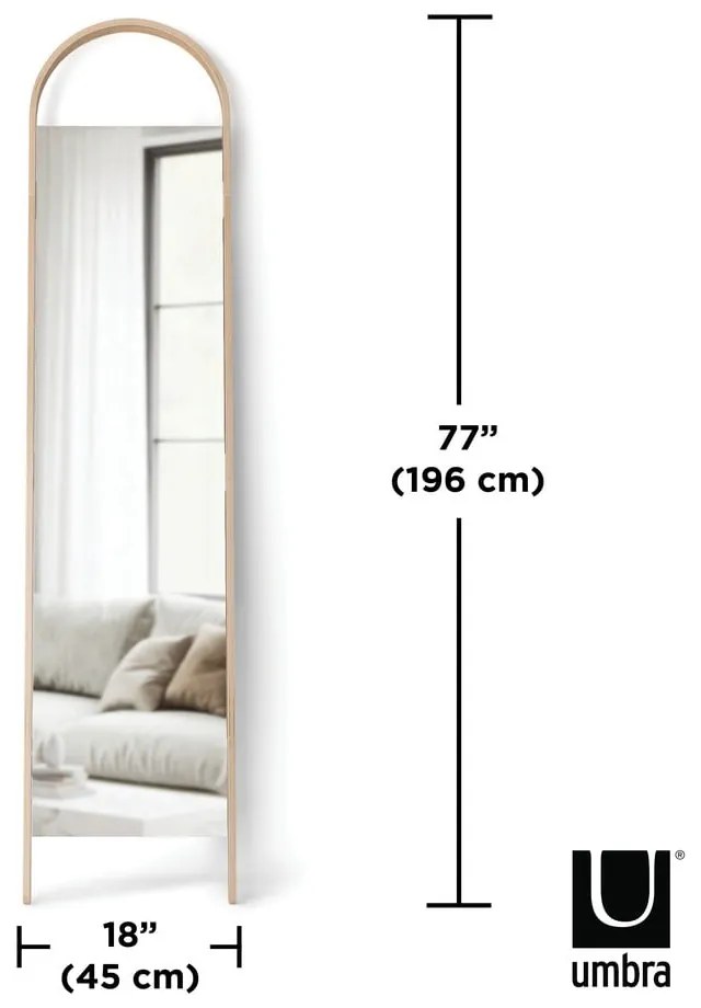 Lustro stojące z drewnianą ramą 45x196 cm Bellwood – Umbra