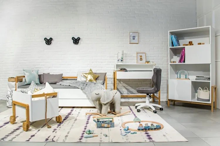 Białe biurko scandi dla dzieci i młodzieży C7-H53