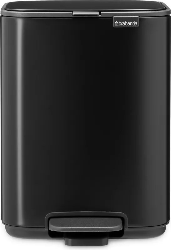 Stalowy kosz na śmieci z pedałem w kolorze matowej czerni 4 l Bo – Brabantia