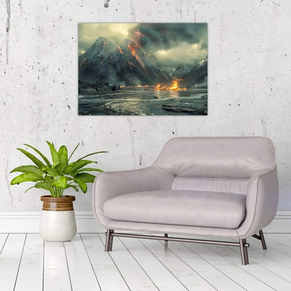 Obraz - Erupcja wulkanu (70x50 cm)