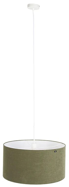 Lampa wisząca biała z zielonym kloszem 50 cm - Combi 1 Nowoczesny Oswietlenie wewnetrzne
