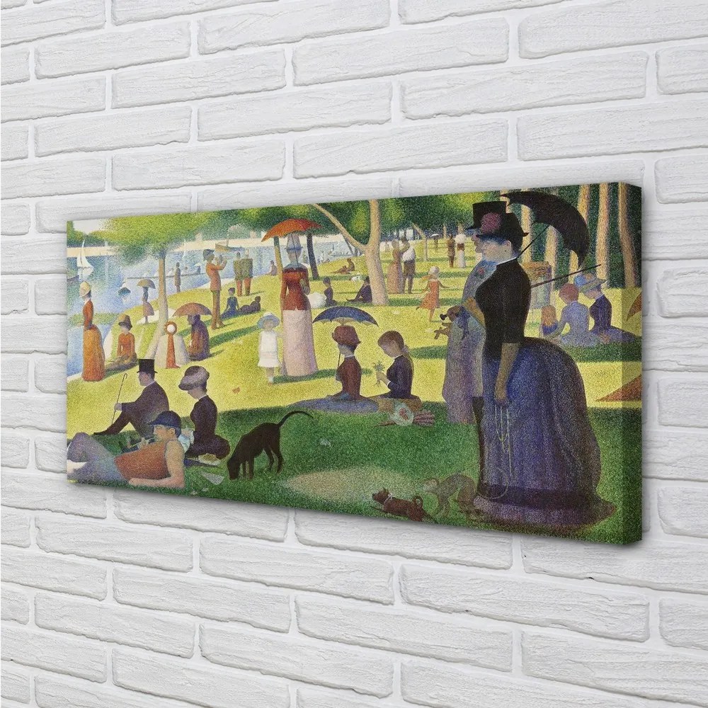 Obraz na płótnie Niedzielne popołudnie na wyspie Grande Jatte - Georges Seurat