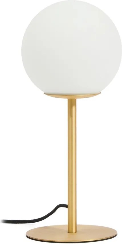 Lampa stołowa w biało-złotym kolorze ze szklanym kloszem (wysokość 35 cm) Brisia – Kave Home