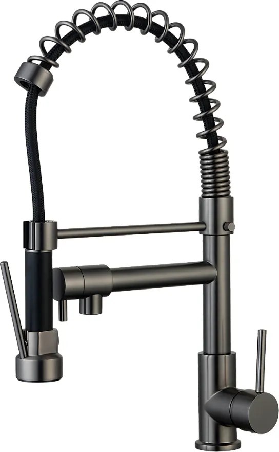 Big Pro Bateria zlewozmywakowa prysznic ręczny metaliczny szary