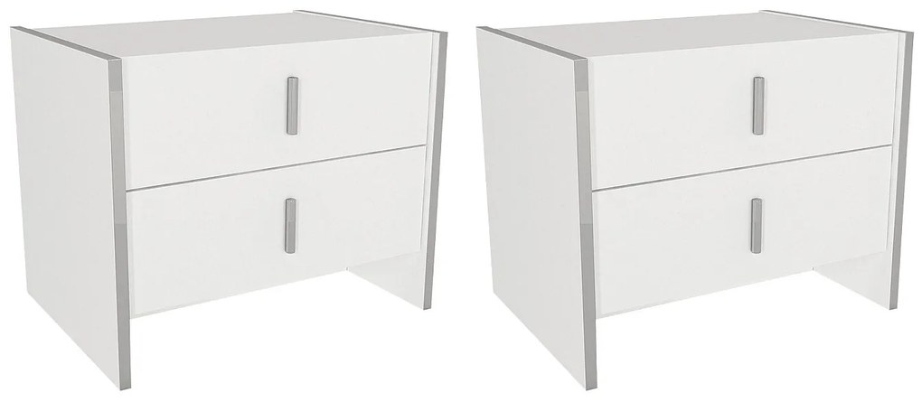Zestaw 2 szafek nocnych z 2 szufladami - Biały - CADEBA