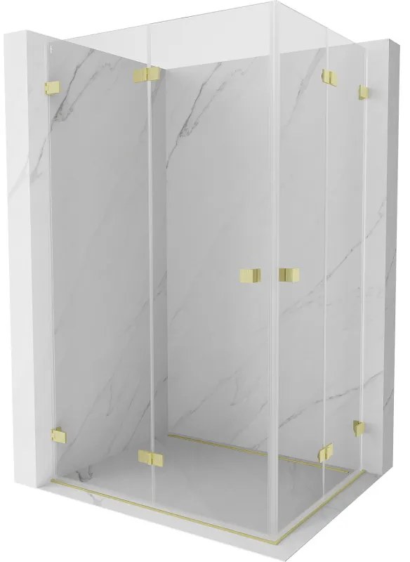 Mexen Lunar-F Duo kabina prysznicowa składana 100 x 85 cm, transparent, złota szczotkowana - 836-100L-085P-55-00