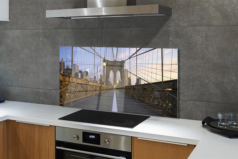 Szkło do Kuchni na Ścianę Skyline o Zachodzie Słońca