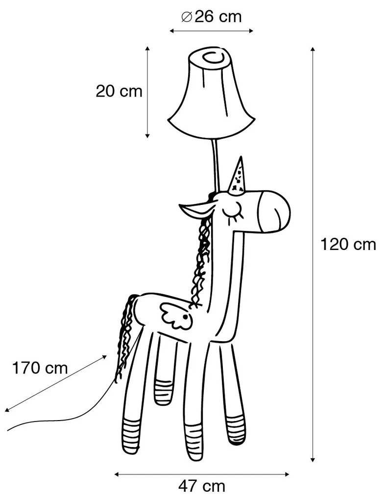 Lampa podłogowa Dla dzieci Jednorożec Różowa - Bonita Dla dzieci Oswietlenie wewnetrzne