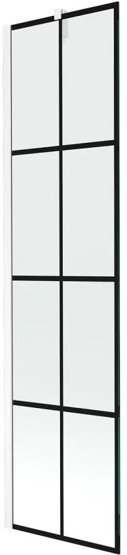 Mexen Next parawan nawannowy 1-skrzydłowy 50 x 150 cm, czarna kratka, biały - 895-050-000-00-77-20