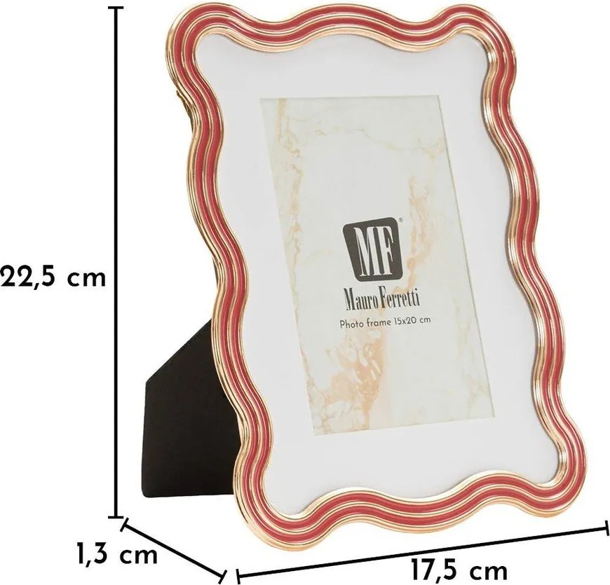 Metalowo-szklana ramka stojąca w czerwono-złotym kolorze 17,5x22,5 cm Elizabeth – Mauro Ferretti