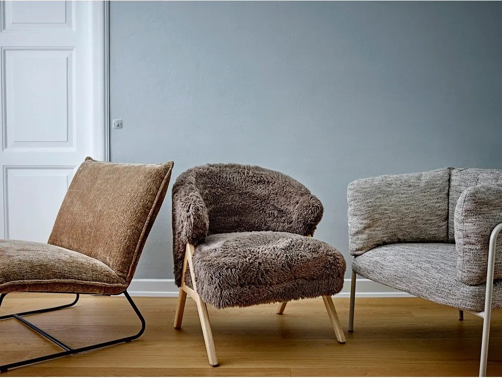 Szarobeżowy fotel Karel – Bloomingville