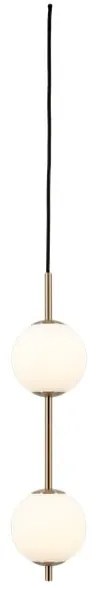 Metalowa lampa wisząca LED w kolorze mosiądzu ze szklanym kloszem ø 12 cm Audrey – UMAGE