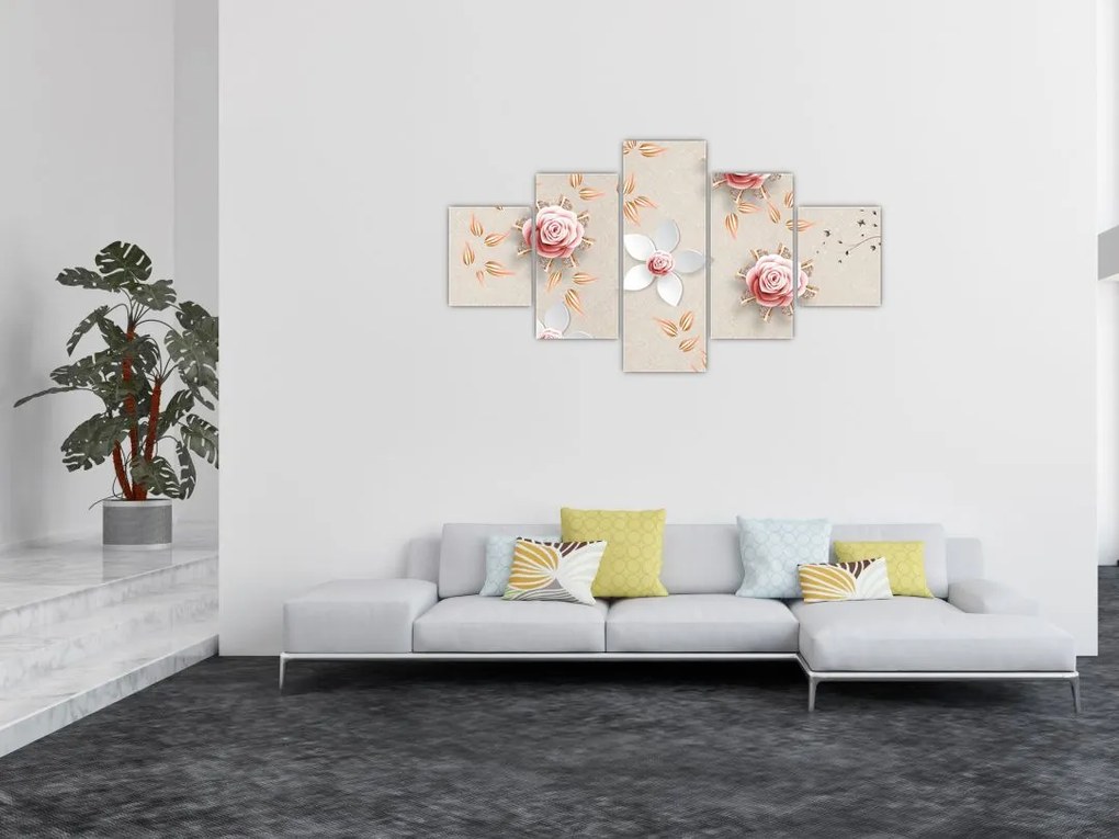Obraz - Kwiaty róży (125x70 cm)