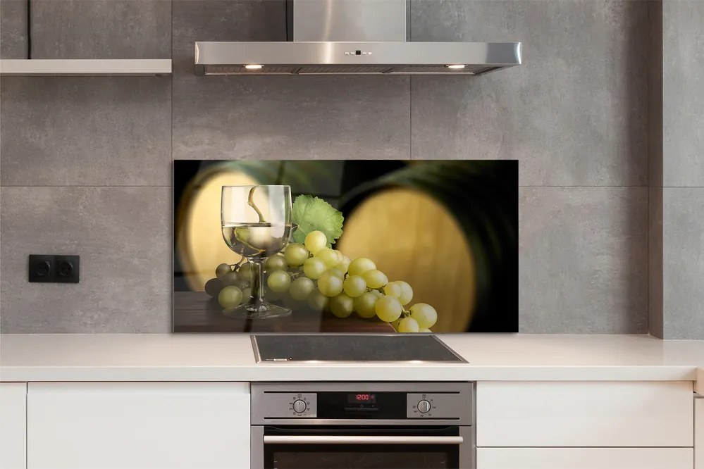 Szklany Panel Winiarska Tradycja: Beczki i Winogrona