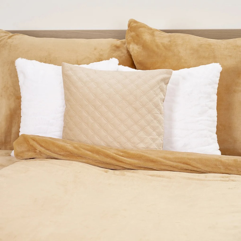 4Home pościel mikroflanela beżowy, 140 x 200 cm, 70 x 90 cm