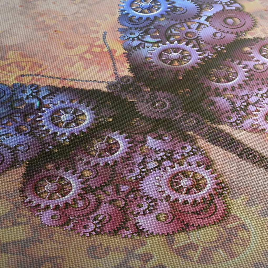 Obraz - Steampunk motyl (z zegarem) (90x30 cm)