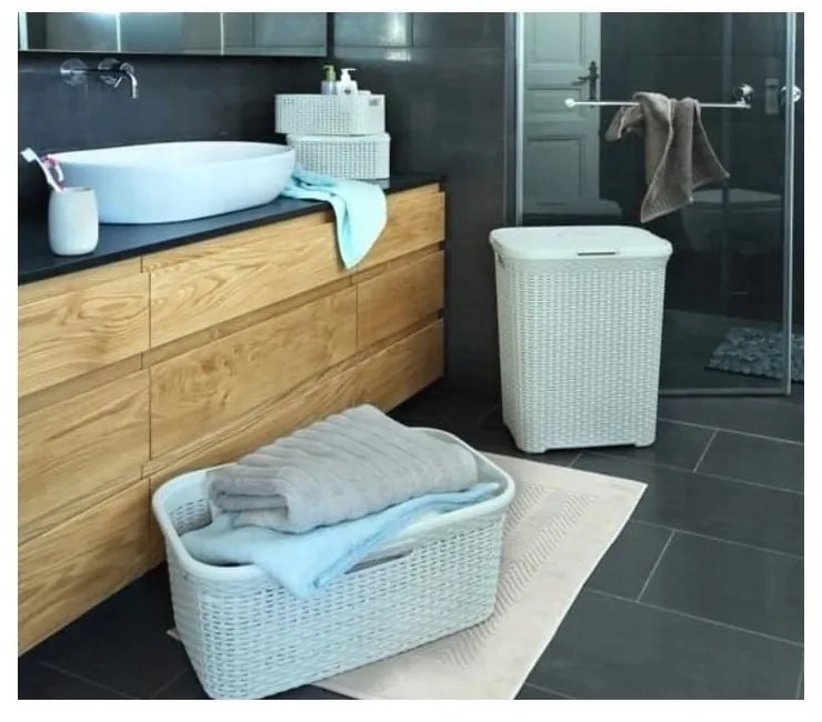 Jasnokremowy kosz na pranie Curver Hamper, 60 l