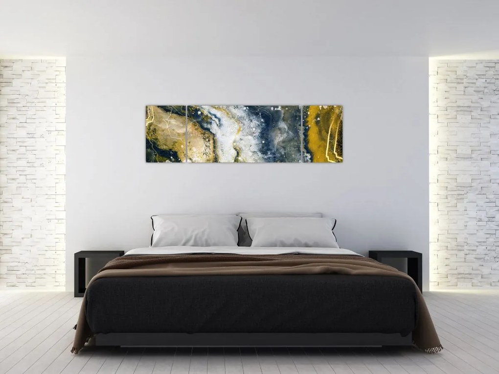 Obraz - Złota abstrakcja (170x50 cm)