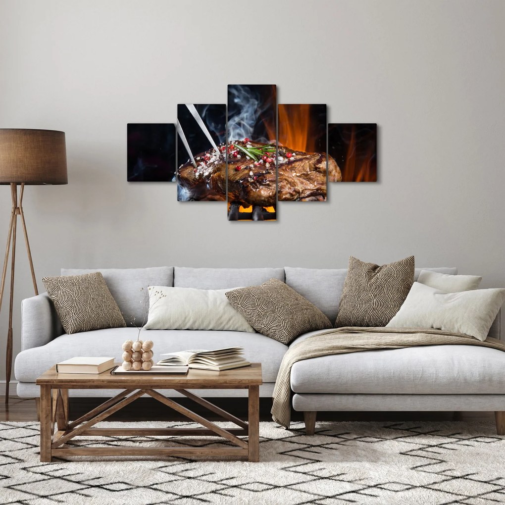 Obraz stek z grilla (125x70 cm)
