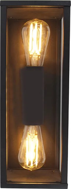 Inteligentna lampa ścienna czarna 38 cm 2-punktowa IP44 w tym Wifi ST64 - Charlois