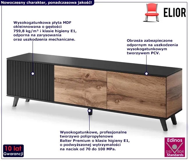 Nowoczesna szafka pod telewizor z lamelami - Frezi 9X