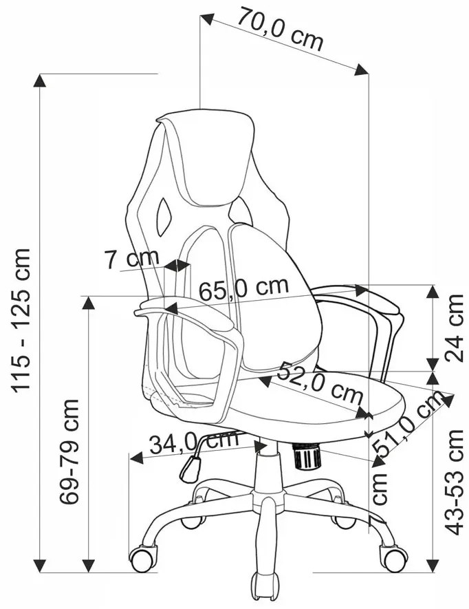 Młodzieżowy fotel obrotowy z mechanizmem tilt R1-W31