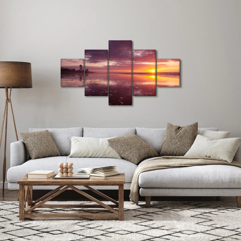 Obraz - Plaża o zachodzie słońca (125x70 cm)