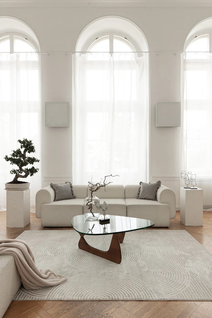 Dywan Brico Kremowy z szarością 080x150 Prostokąt