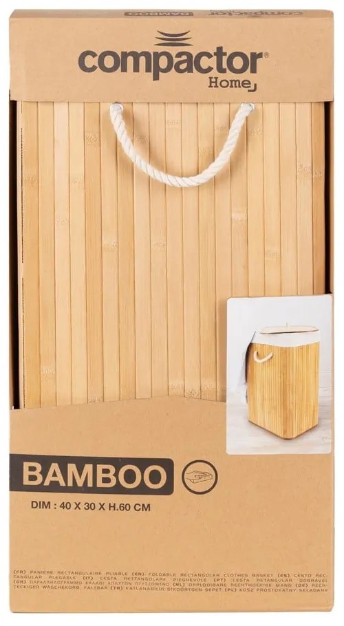 Naturalny bambusowy kosz na pranie 78 l Bamboo – Compactor