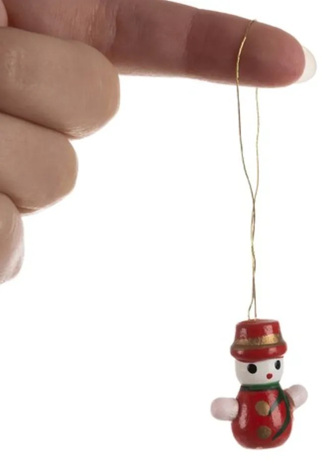 Zestaw świątecznych drewnianych ozdób RED JOY czerwony, 30 szt.