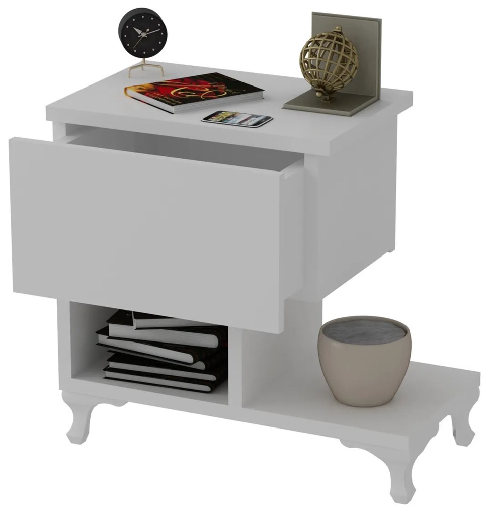 Stolik nocny Cast White
