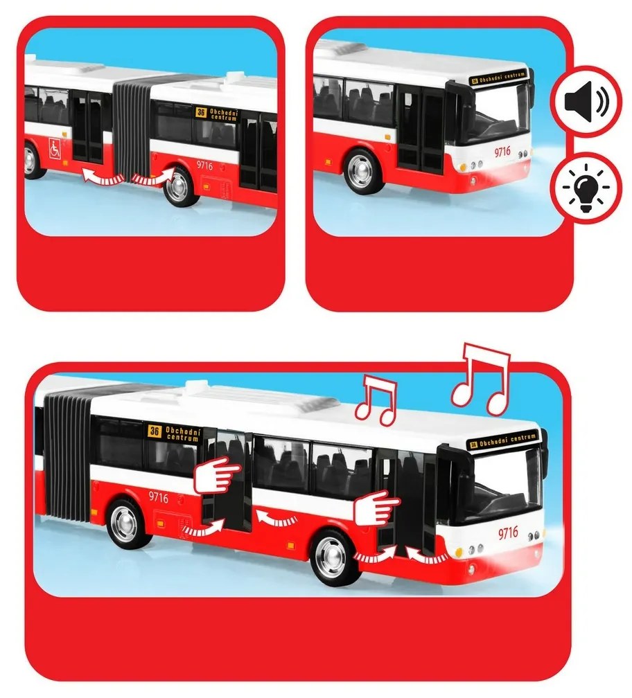 Autobus przegubowy Rappa niebieski, 36 cm