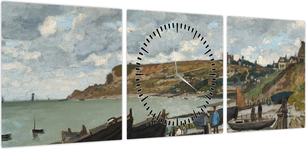 Obraz - Claude Monet, Sainte Adresse, reprodukcje (z zegarem) (90x30 cm)