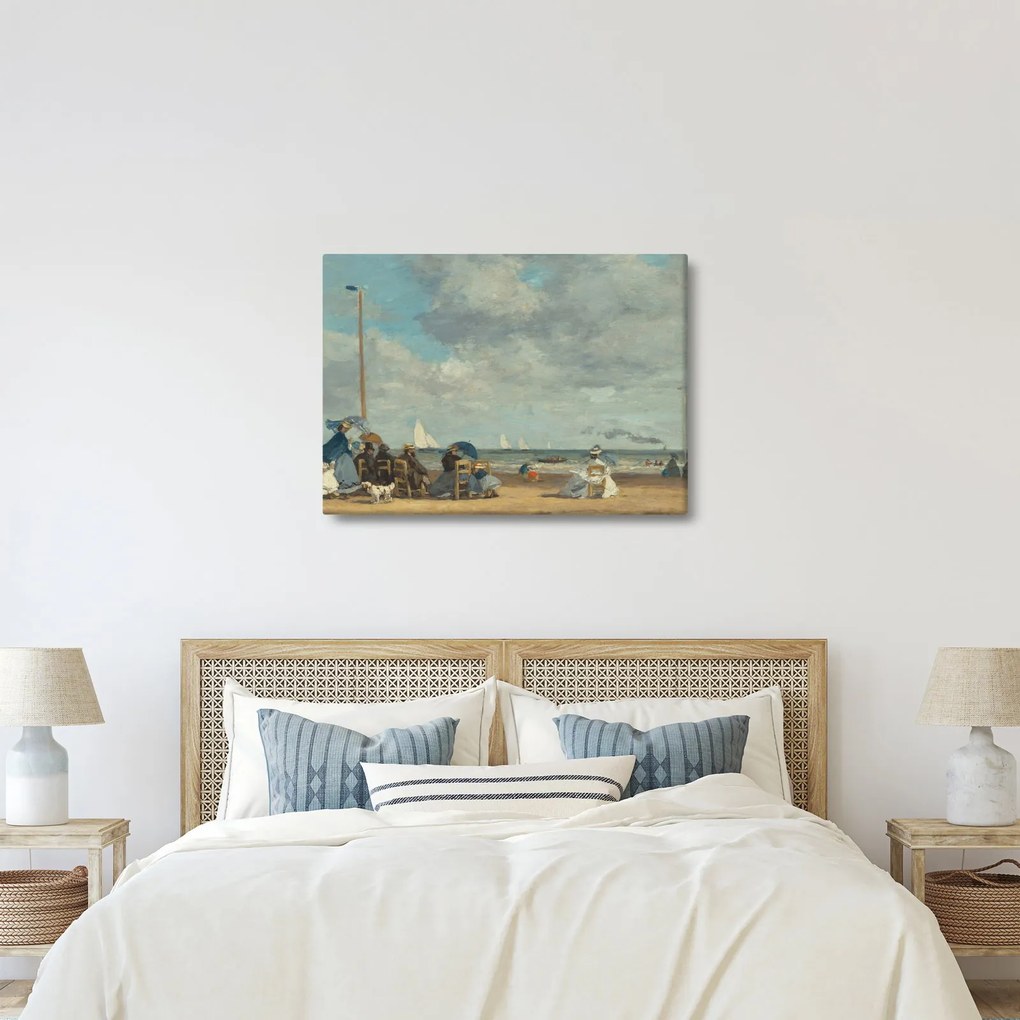 Obraz - Eugène Boudin, Beach at Trouville, reprodukcje (70x50 cm)