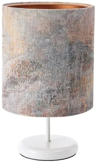 Biała lampa stołowa z abażurem tuba - S359 F1-G31