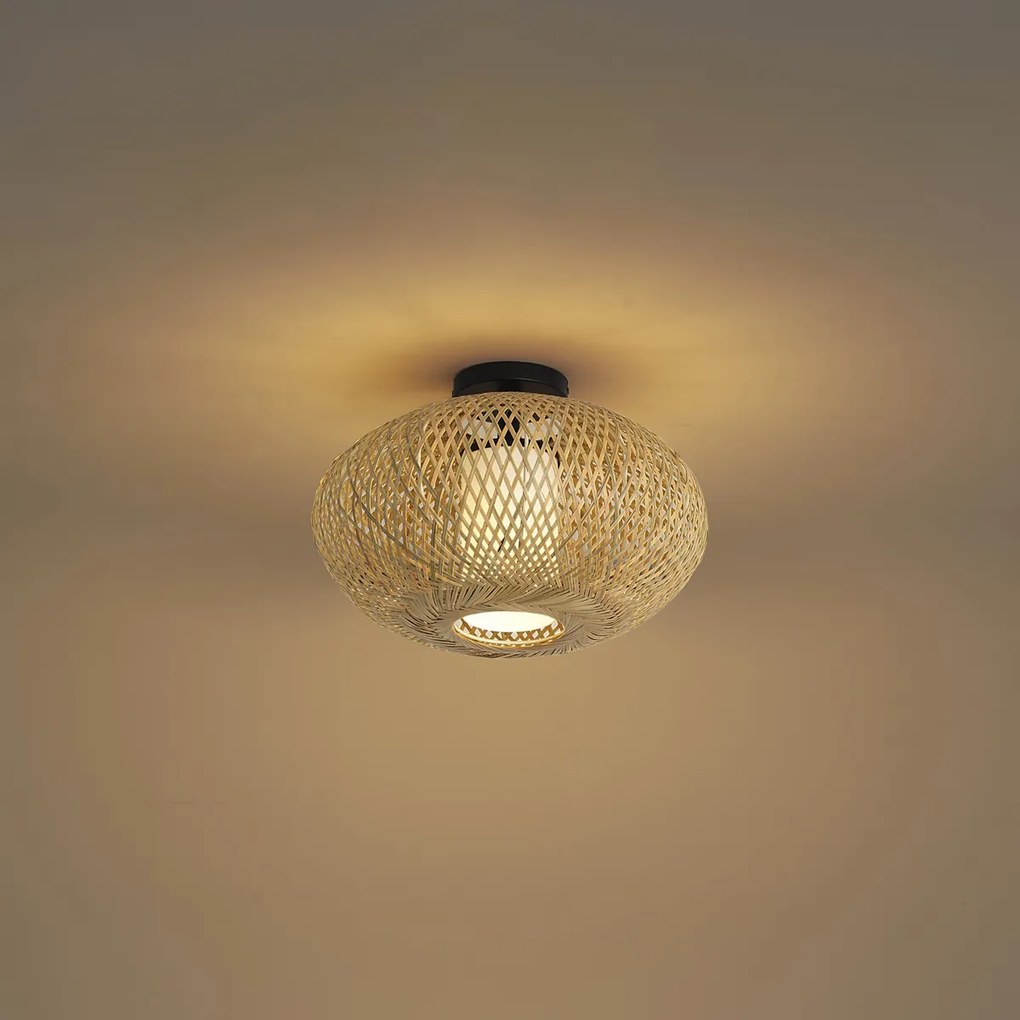 Lampa sufitowa Japandi bambusowa 42 cm IP44 - Moana