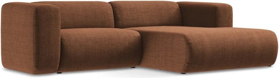 Narożnik (prawostronny/z szezlongiem) w kolorze terakoty Ekahi – Makamii