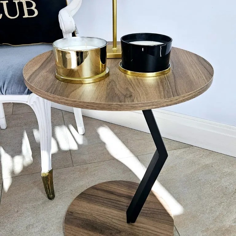 Stolik boczny, kawowy, orzech