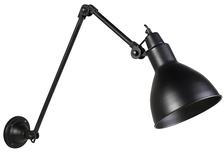 Industrialna lampa ścienna czarna regulowana - WyePrzemysłowy Oswietlenie wewnetrzne