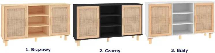 Czarna komoda z półkami na nóżkach G4-A34