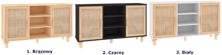 Czarna komoda z półkami na nóżkach - Lucda 5X