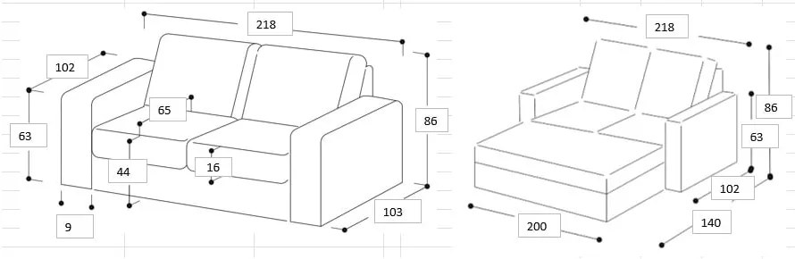 Brązowa sofa rozkładana 218 cm Resmo – Scandic