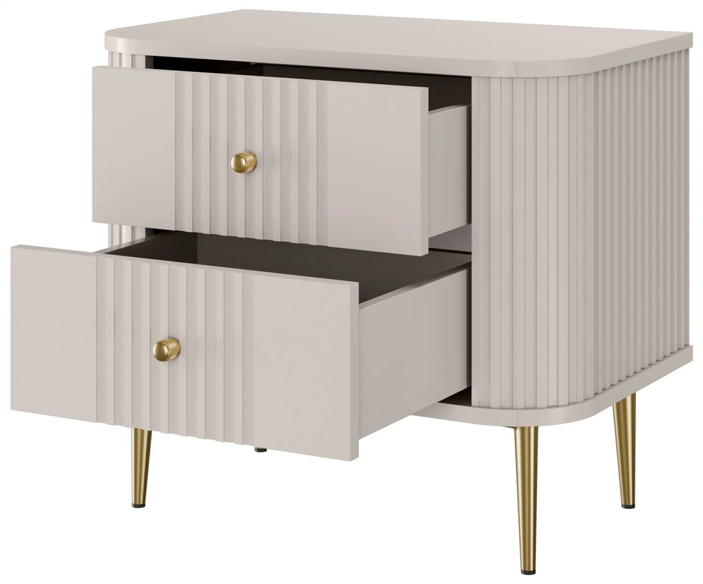 Zestaw szafek nocnych Vesper 56 cm - kaszmir / złote nogi