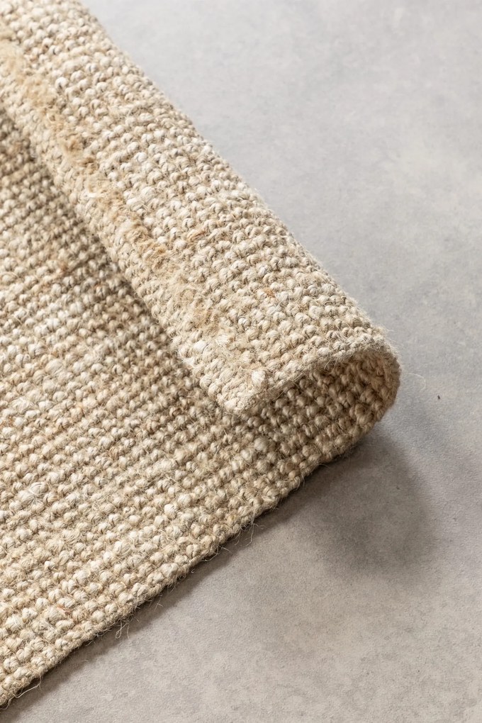 Dywan naturalny jutowy ręcznie tkany Boucle kremowy 60 cm x 90 cm