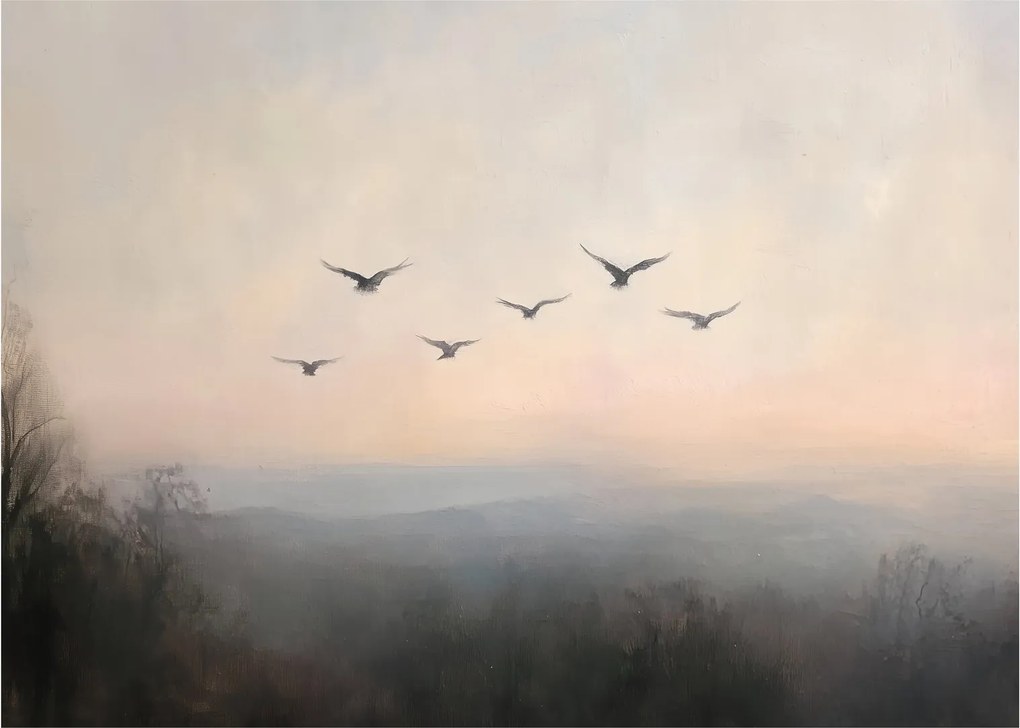 Obraz - Stado ptaków (70x50 cm)