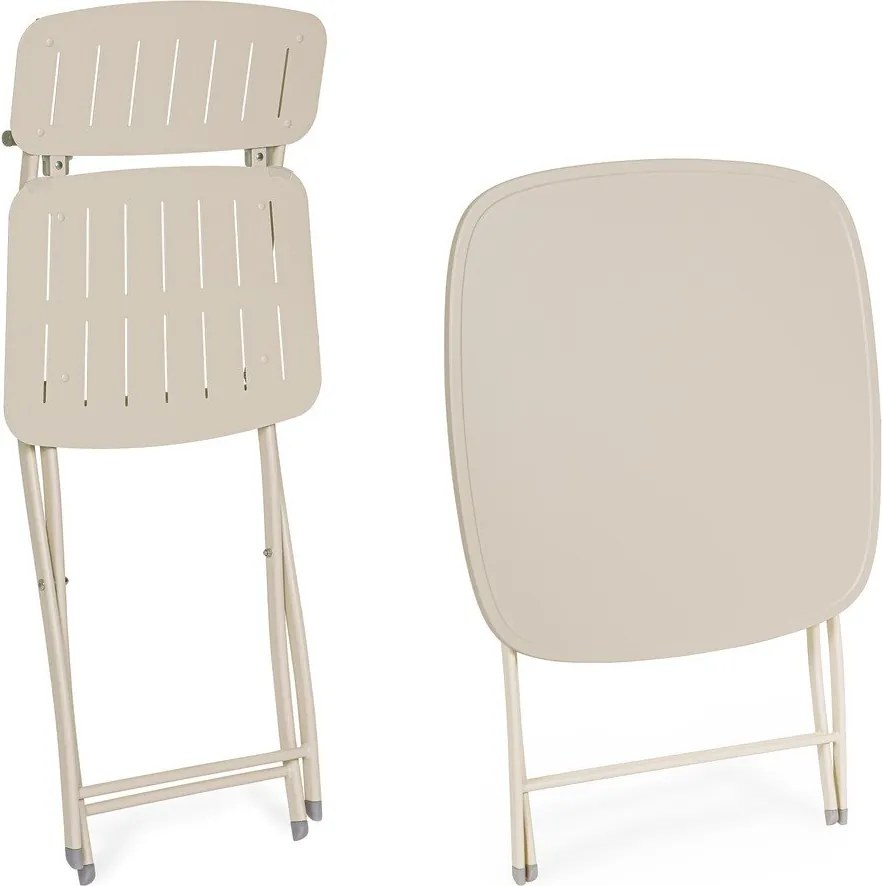 Beżowy stalowy zestaw mebli ogrodowych dla 2 osób Yvonne – Bizzotto