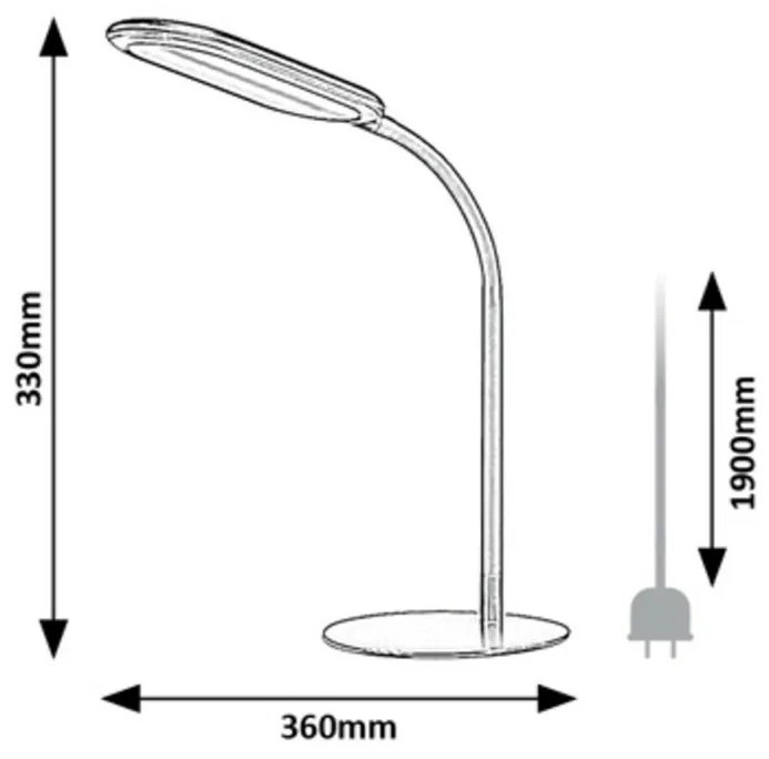 Rabalux 74008 stolní LED lampa Adelmo, 10 W, szary