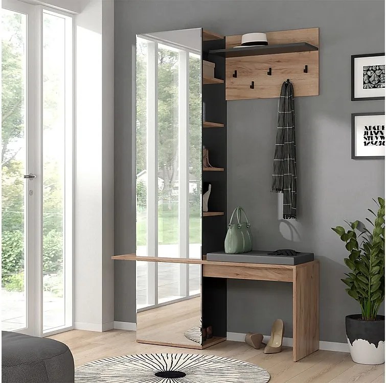 Wieszak na ubrania złoty dąb energetyczny 120x40x190 adeline