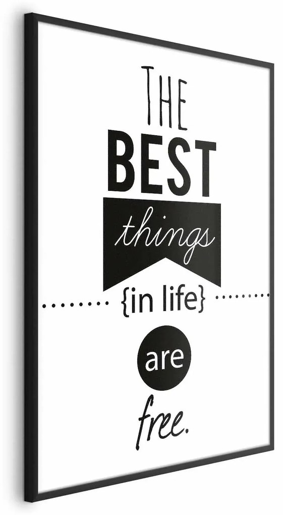 Plakat Best things in life 21x30 cm z ramą czarną bez marginesu ARTGEIST B